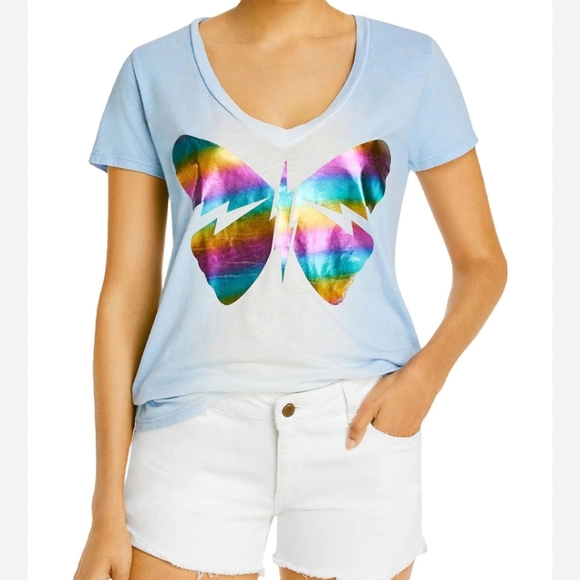 Lauren Moshi Tops - LAUREN MOSHI Aqua Butterfly Tee